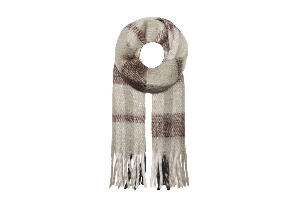Only Winie Check Scarf Acc Κασκόλ (15272330 CHICORY COFFEE) Καφέ